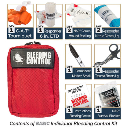 Public Access Individual Bleeding Control Kit - Nylon  Stop the Bleed Kit