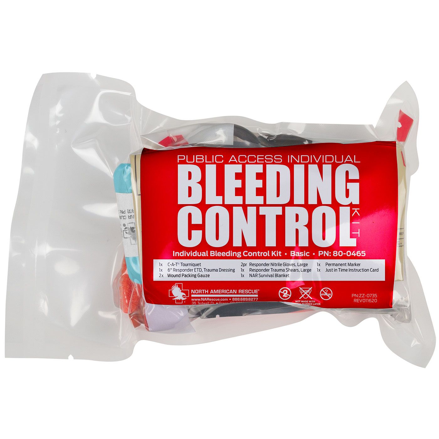 Public Access Individual Bleeding Control Kit - Vacuum Sealed  Stop the Bleed Kit